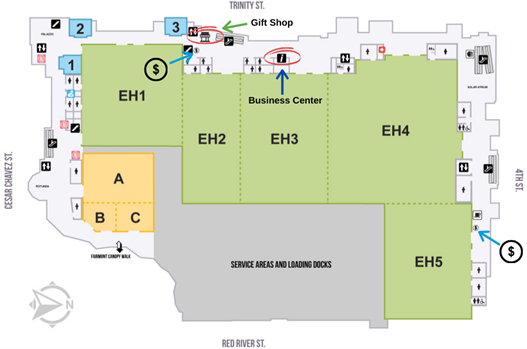 Gift Shop and ATM map